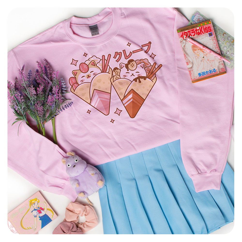 Cat Crepes Crewneck Sweatshirt