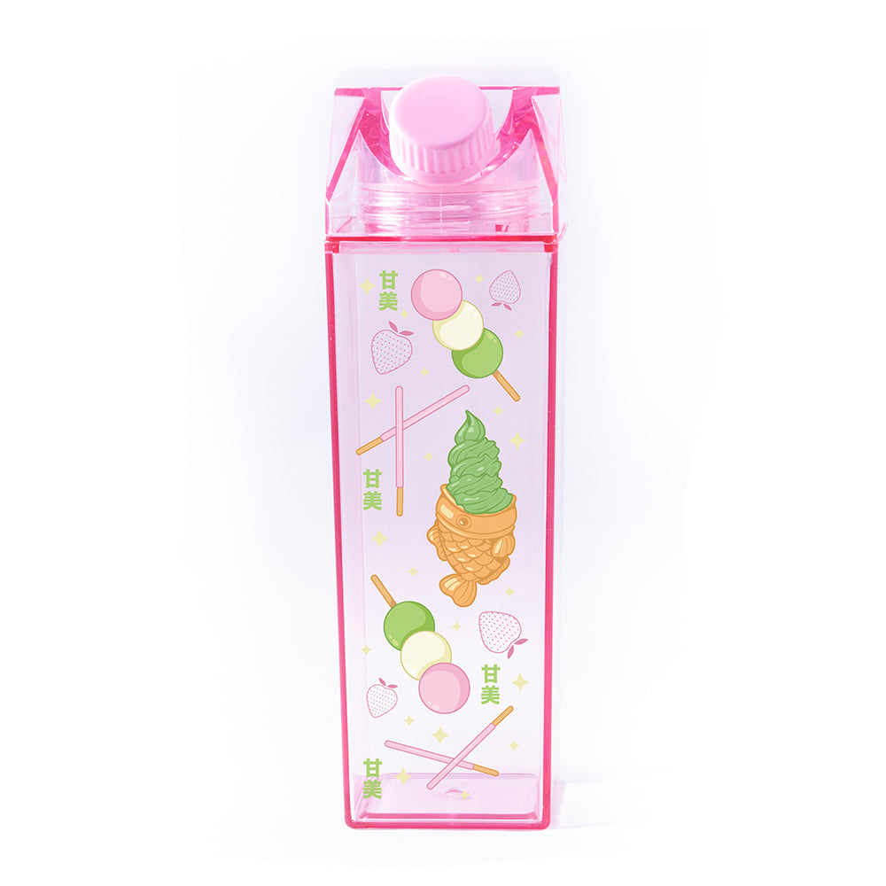 Japanese Desserts Milk Carton Bottle