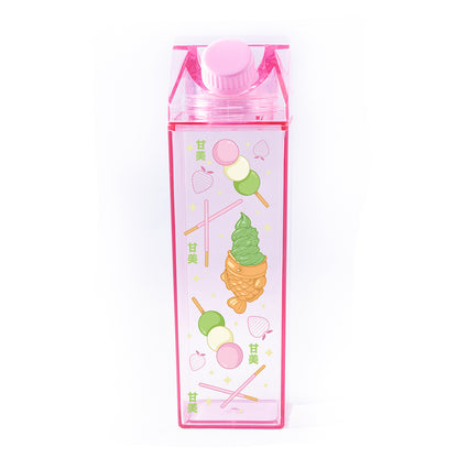 Japanese Desserts Milk Carton Bottle