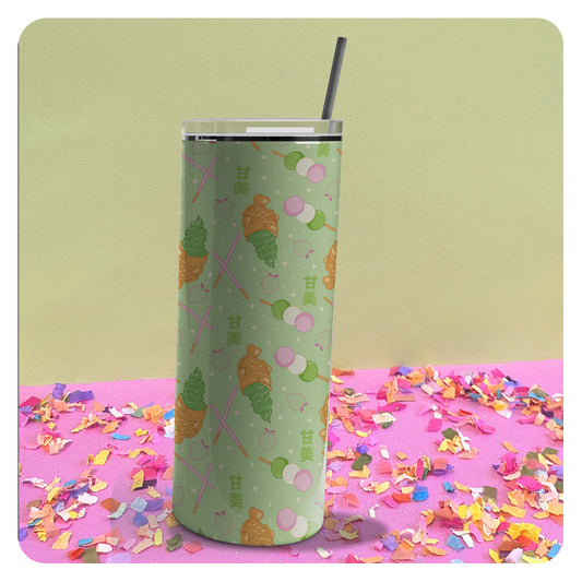 Japanese Desserts Patterned Skinny Tumbler