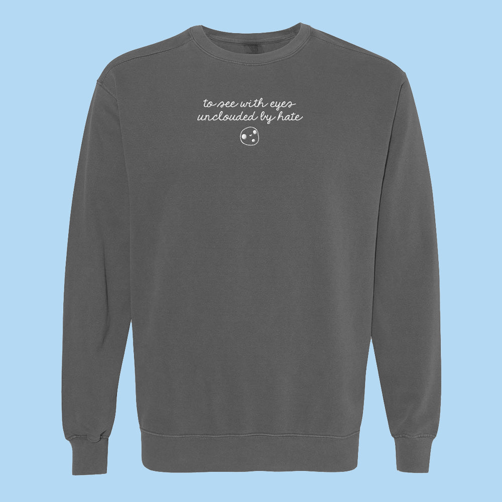 Unclouded by Hate Embroidered Comfort Colors Crewneck Sweatshirt