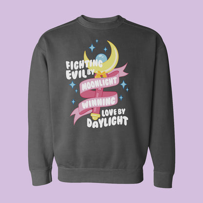 Fighting Evil by Moonlight Comfort Colors Crewneck Sweatshirt