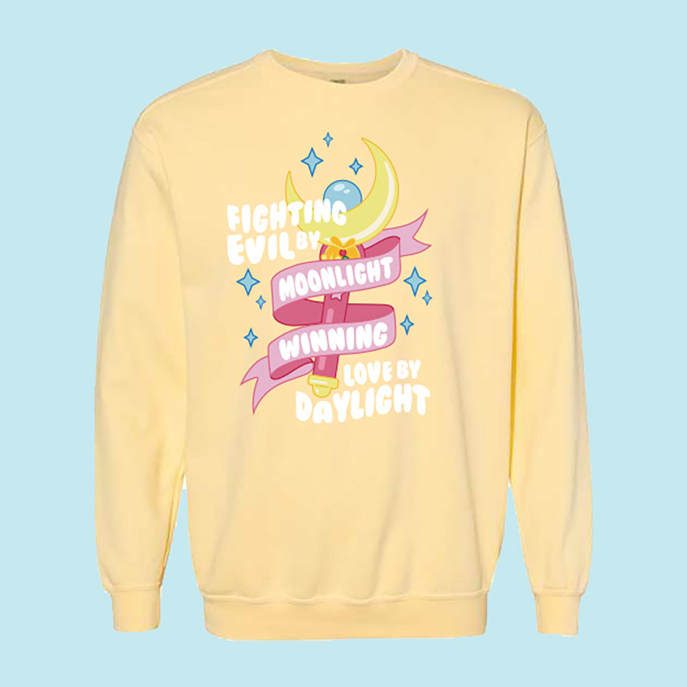 Fighting Evil by Moonlight Comfort Colors Crewneck Sweatshirt