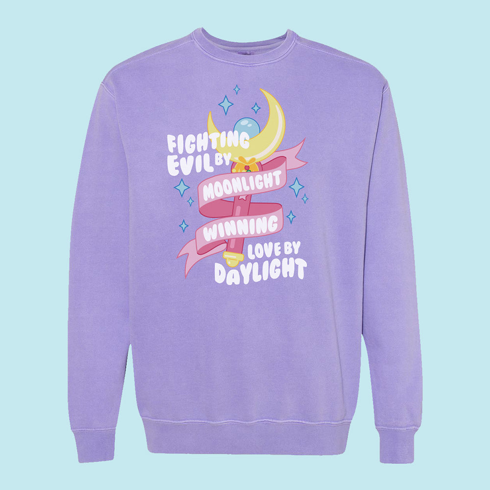 Fighting Evil by Moonlight Comfort Colors Crewneck Sweatshirt