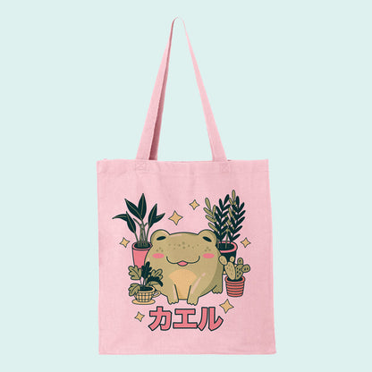 Frog with Plants Tote Bag