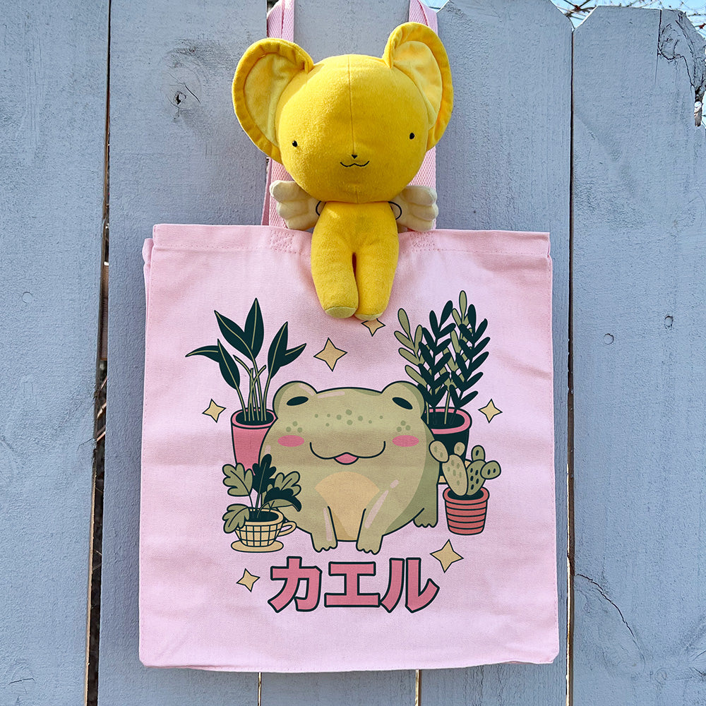 Frog with Plants Tote Bag