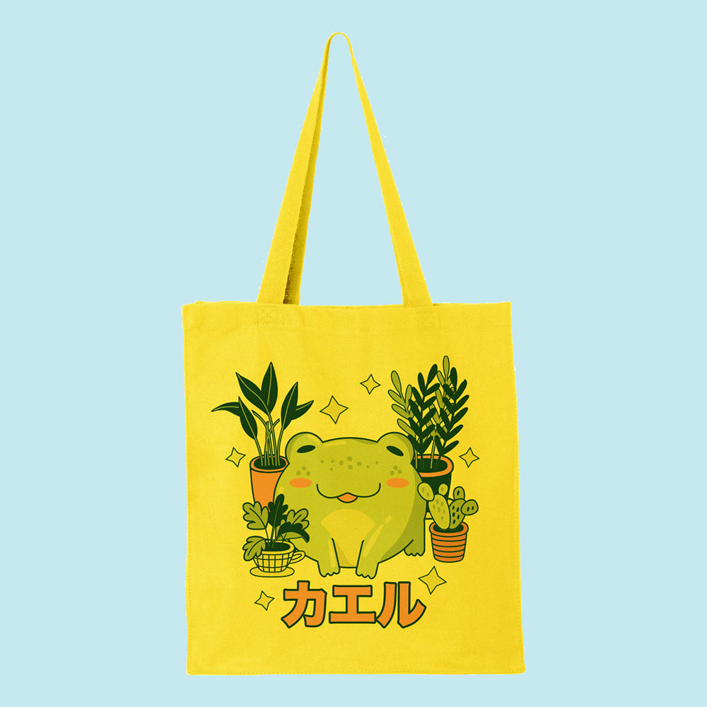 Frog with Plants Tote Bag