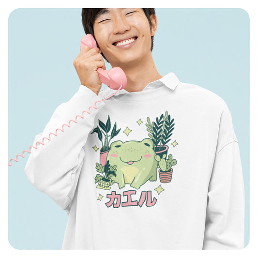 Frog with Plants Crewneck Sweatshirt