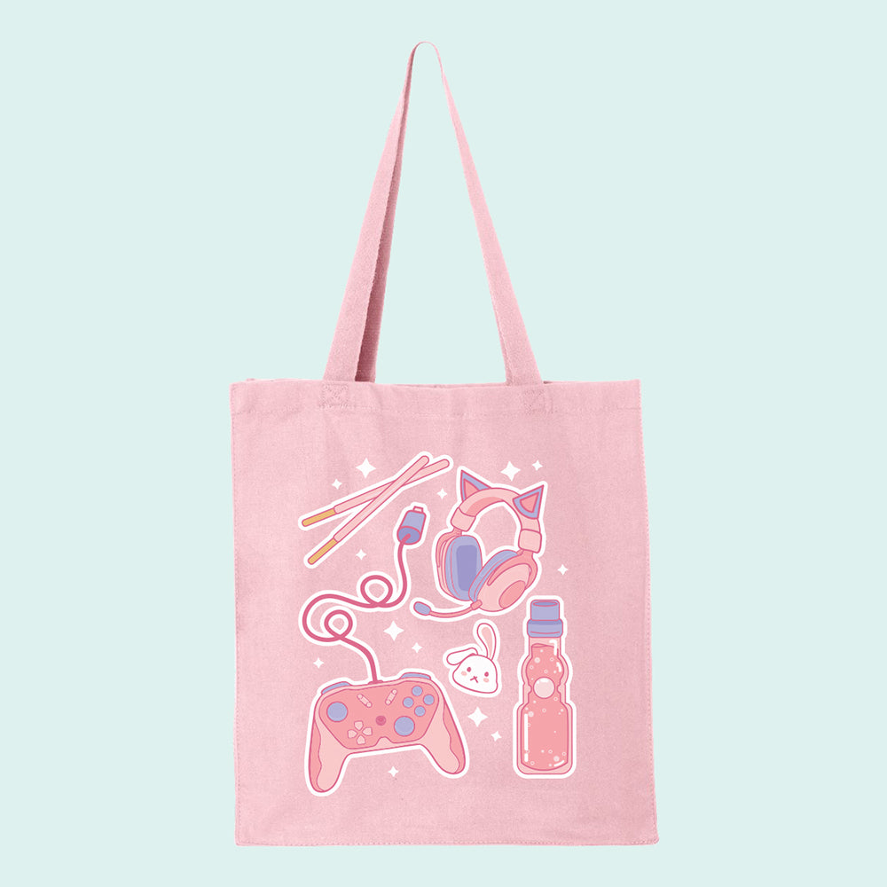 Gamer Girl Icons Tote Bag