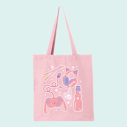 Gamer Girl Icons Tote Bag