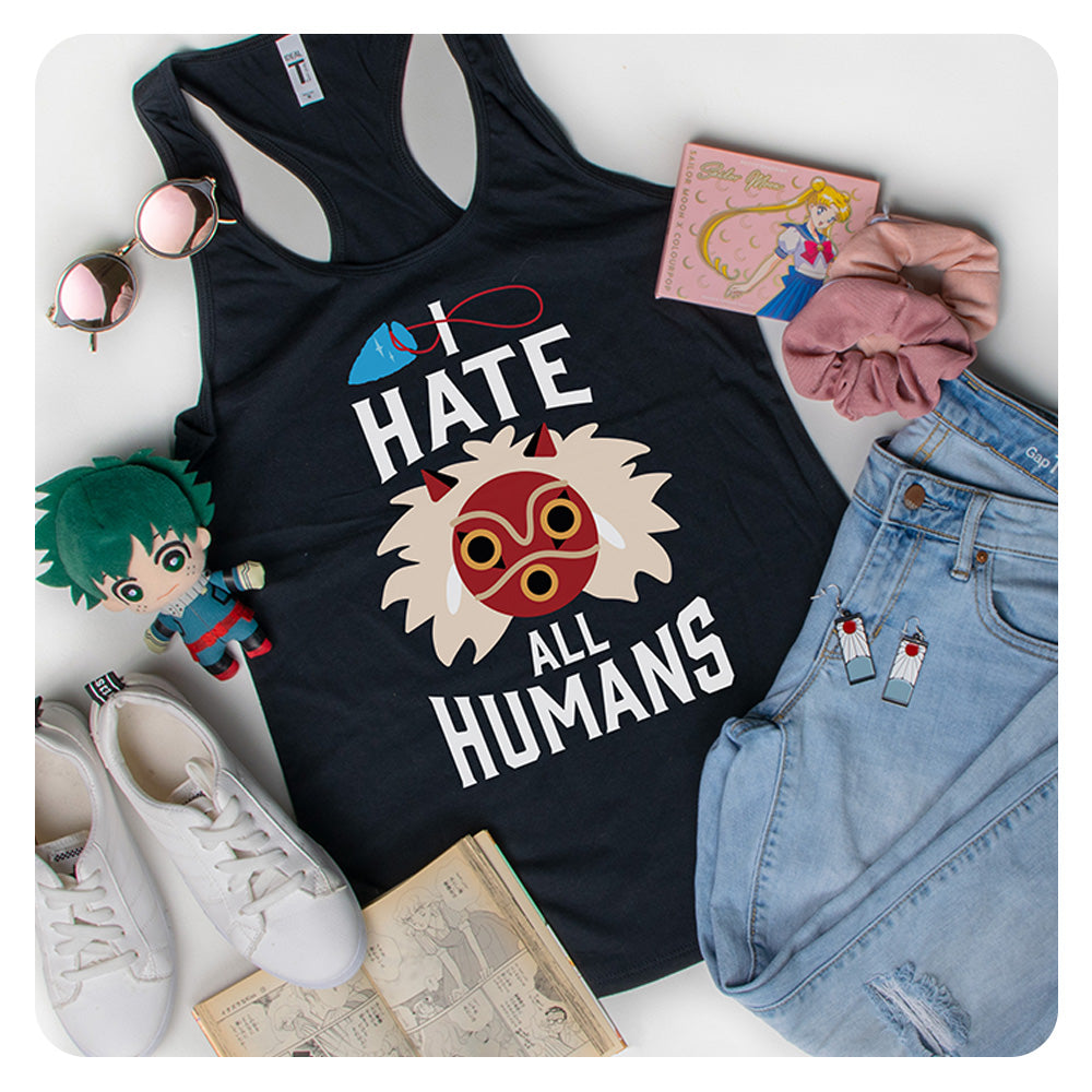 I Hate All Humans Racerback Tank