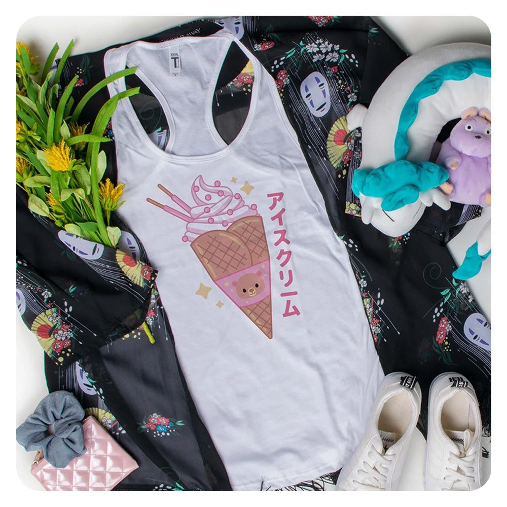 Ice Cream Bear Racerback Tank