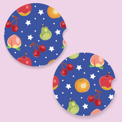 Animal Island Fruit Patterned Car Coasters