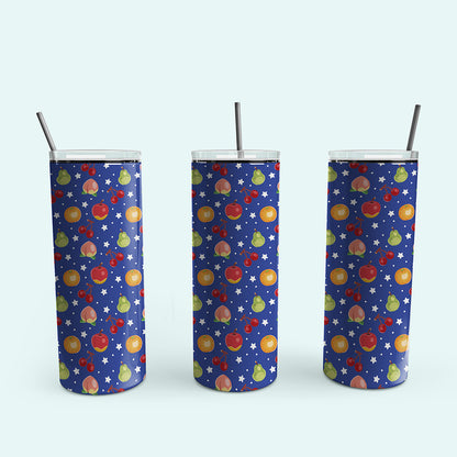 Animal Island Fruit Patterned Skinny Tumbler