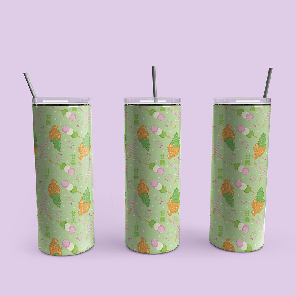 Japanese Desserts Patterned Skinny Tumbler