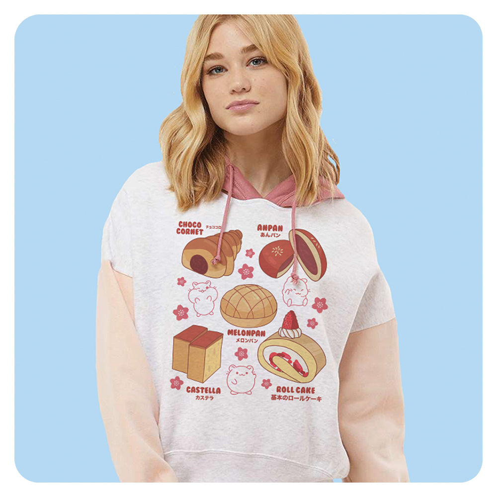Kawaii Bakery Goods Colorblock Hoodie