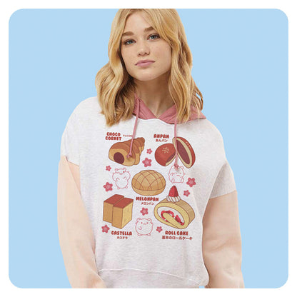Kawaii Bakery Goods Colorblock Hoodie
