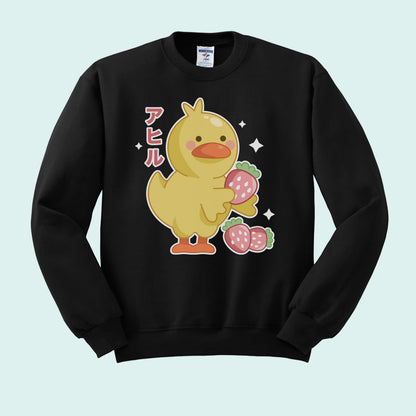 Strawberry Duck Crewneck Sweatshirt