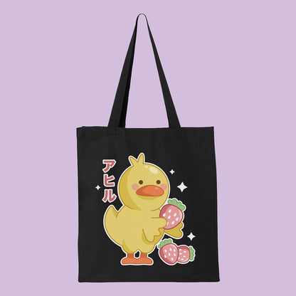 Strawberry Duck Tote Bag