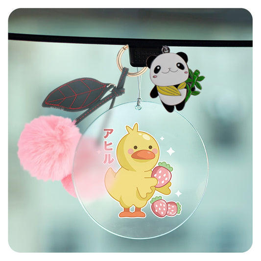 Strawberry Duck Rearview Mirror Hang