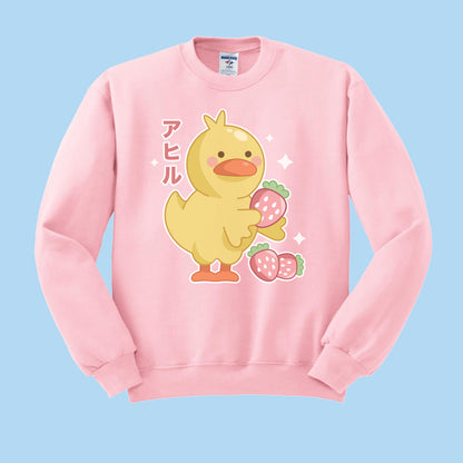 Strawberry Duck Crewneck Sweatshirt