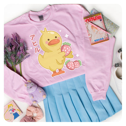 Strawberry Duck Crewneck Sweatshirt