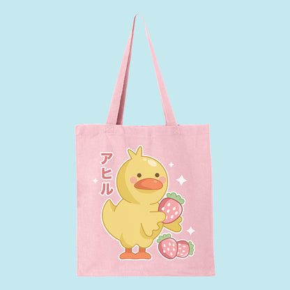 Strawberry Duck Tote Bag