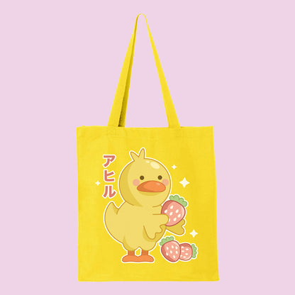 Strawberry Duck Tote Bag