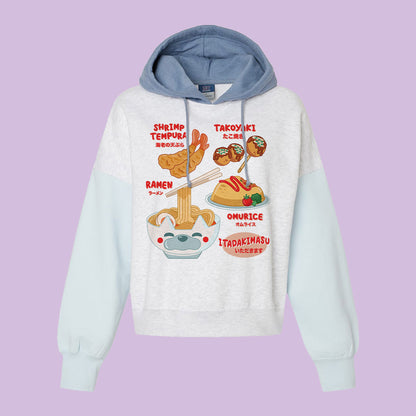 Kawaii Fried Foods Colorblock Hoodie