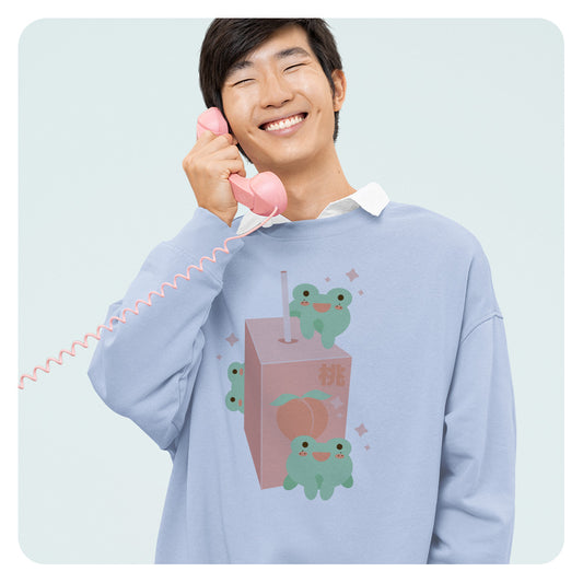 Peach Juice Frogs Crewneck Sweatshirt