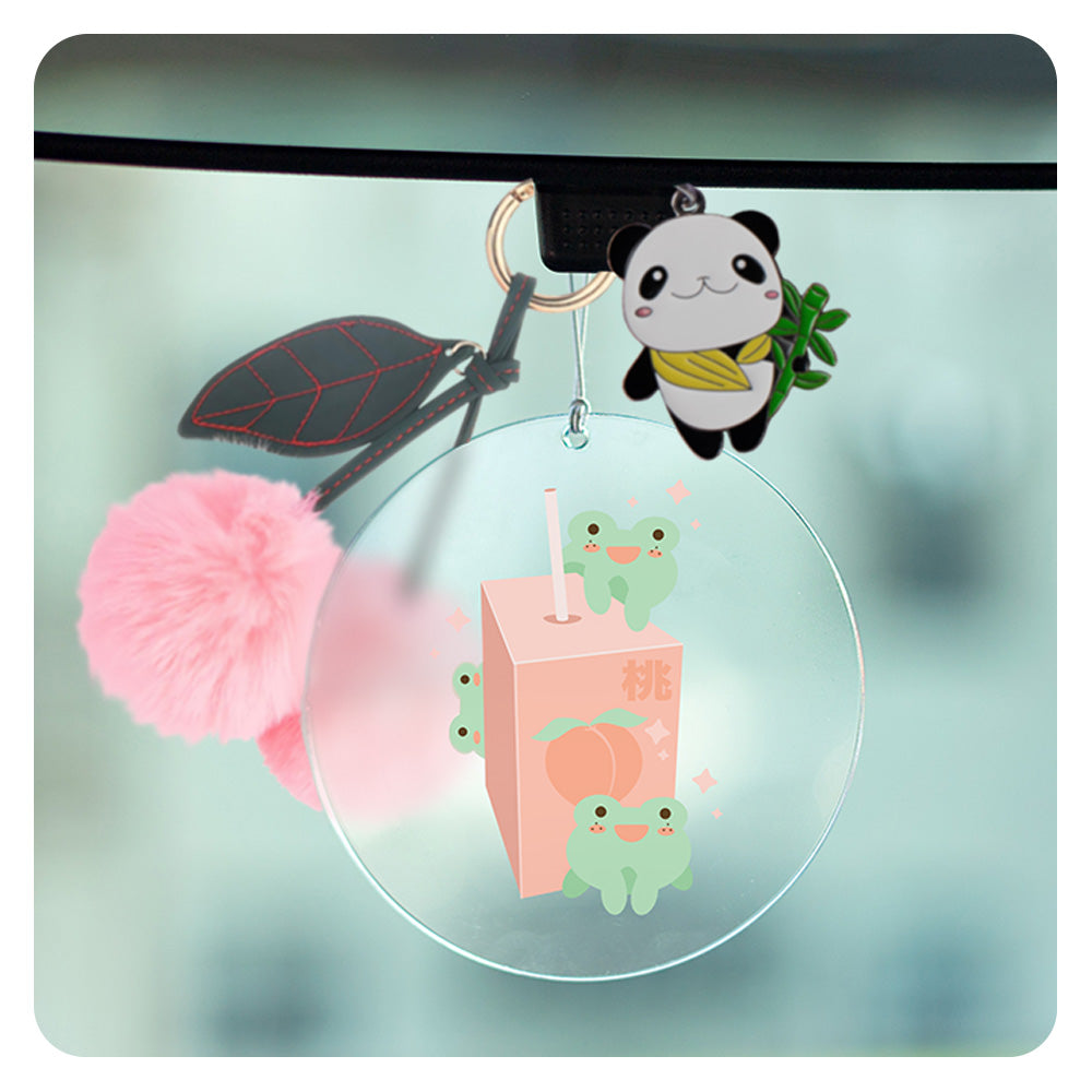 Peach Juice Frogs Rearview Mirror Hang