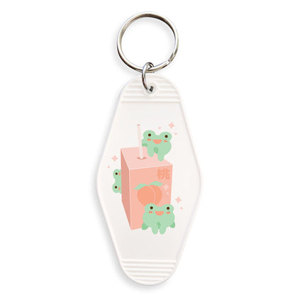 Peach Juice Frogs Keychain