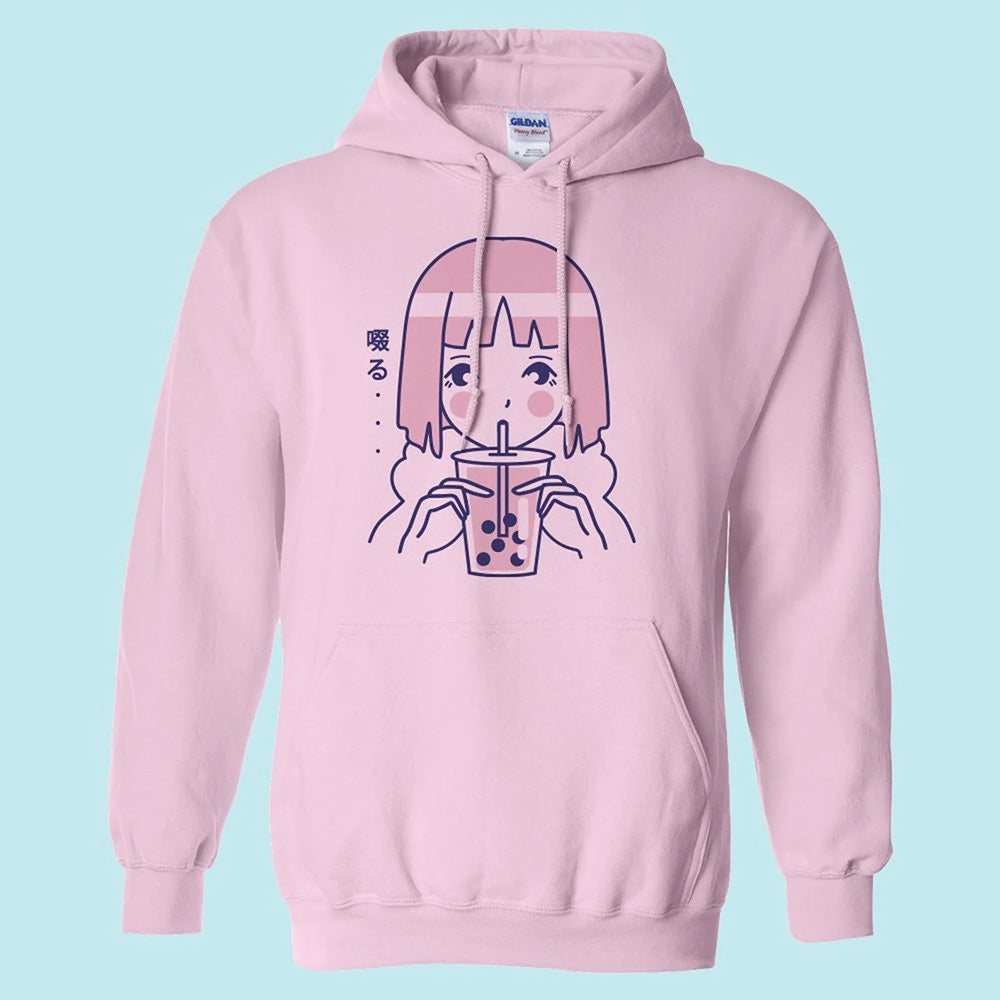 Girl Drinking Boba Hoodie