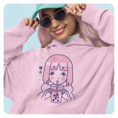 Girl Drinking Boba Hoodie