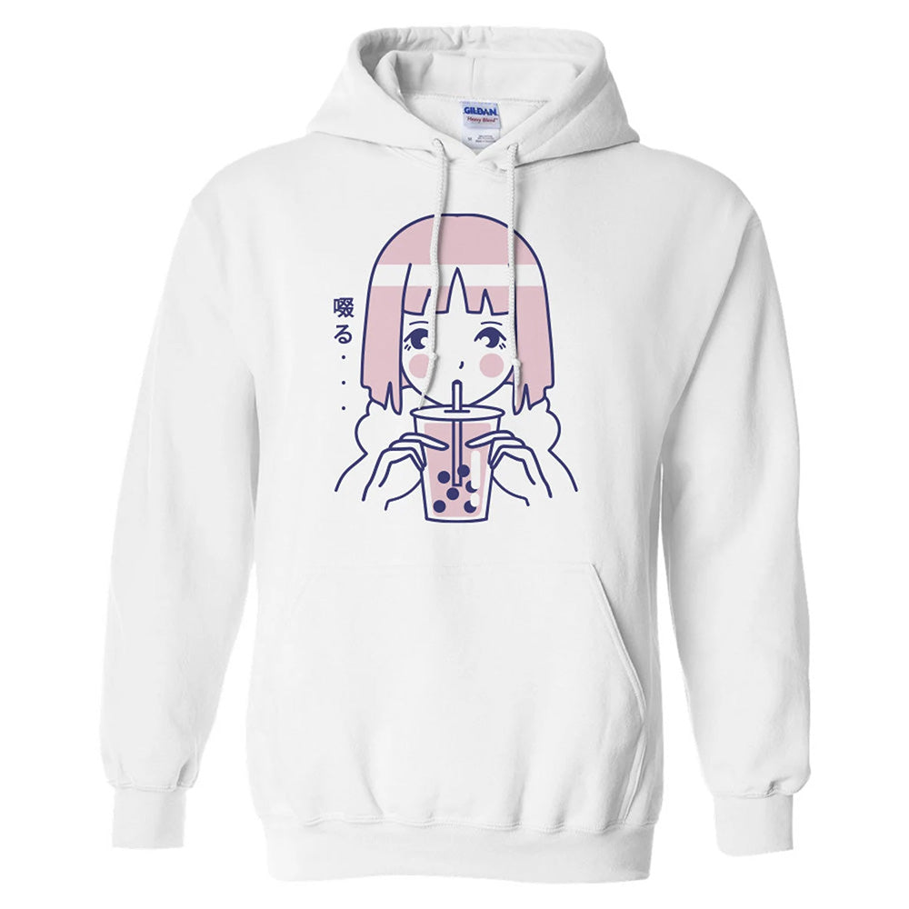 Girl Drinking Boba Hoodie