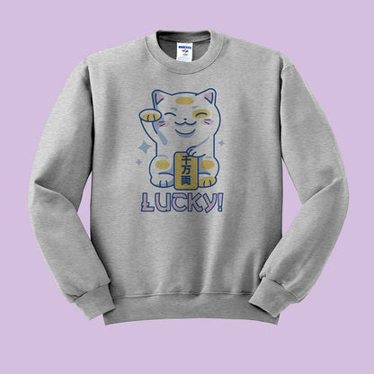 Lucky Cat Crewneck Sweatshirt