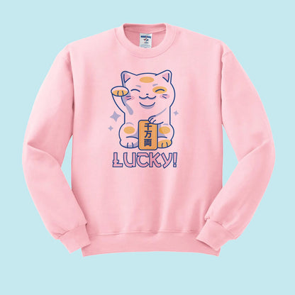 Lucky Cat Crewneck Sweatshirt