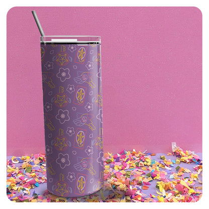 Magical Girl Wands and Cards Patterned Skinny Tumbler