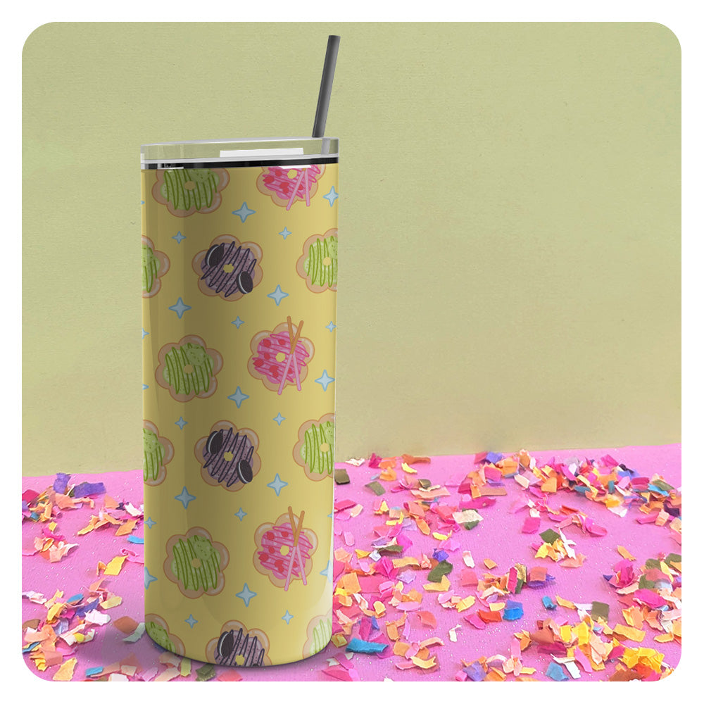 Mochi Donuts Patterned Skinny Tumbler