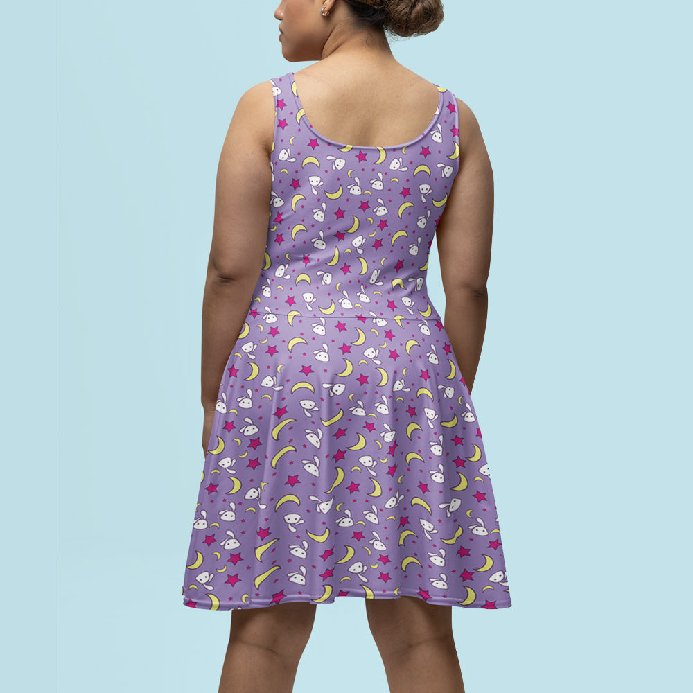 Usagi Bed Spread Patterned Skater Dress