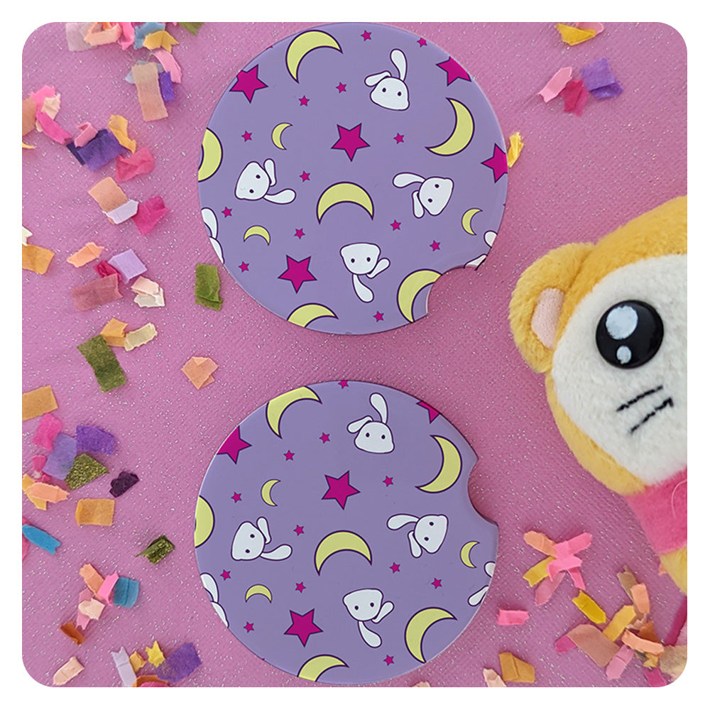 Usagi Bed Spread Patterned Car Coasters