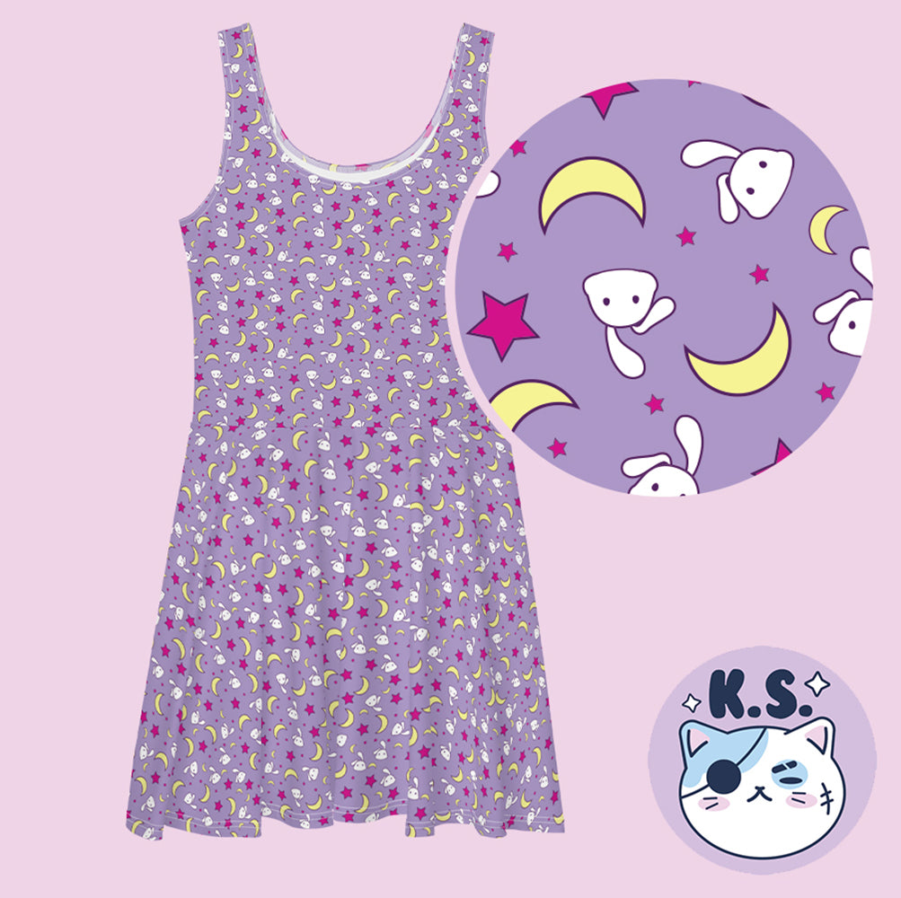 Usagi Bed Spread Patterned Skater Dress