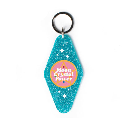 Moon Crystal Power Glitter Keychain