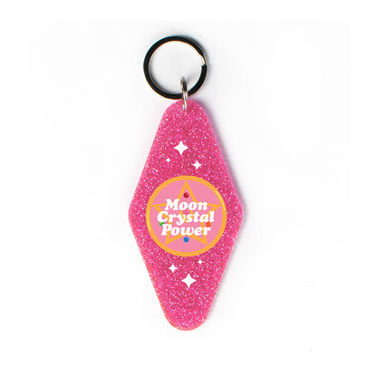 Moon Crystal Power Glitter Keychain