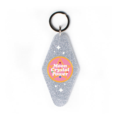 Moon Crystal Power Glitter Keychain