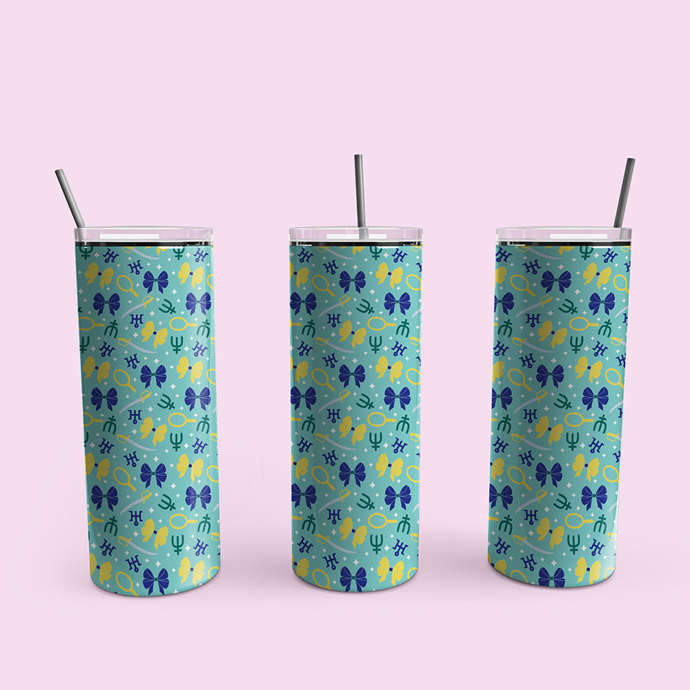 Neptune and Uranus Sailor Scout Patterned Skinny Tumbler