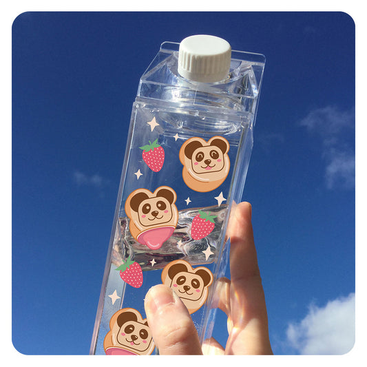 Panda Cookies Milk Carton Bottle