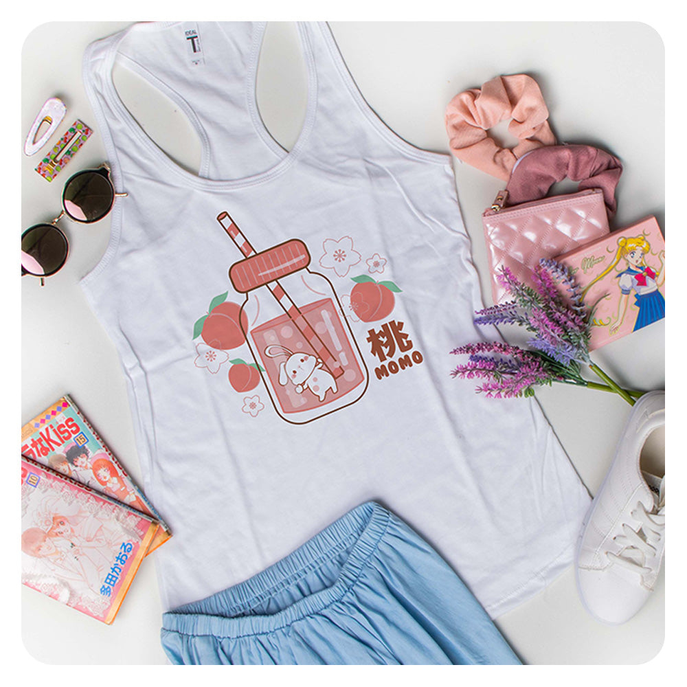 Peach Milk Bunny Racerback Tank