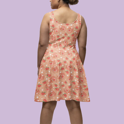 Peach Milk Patterned Skater Dress