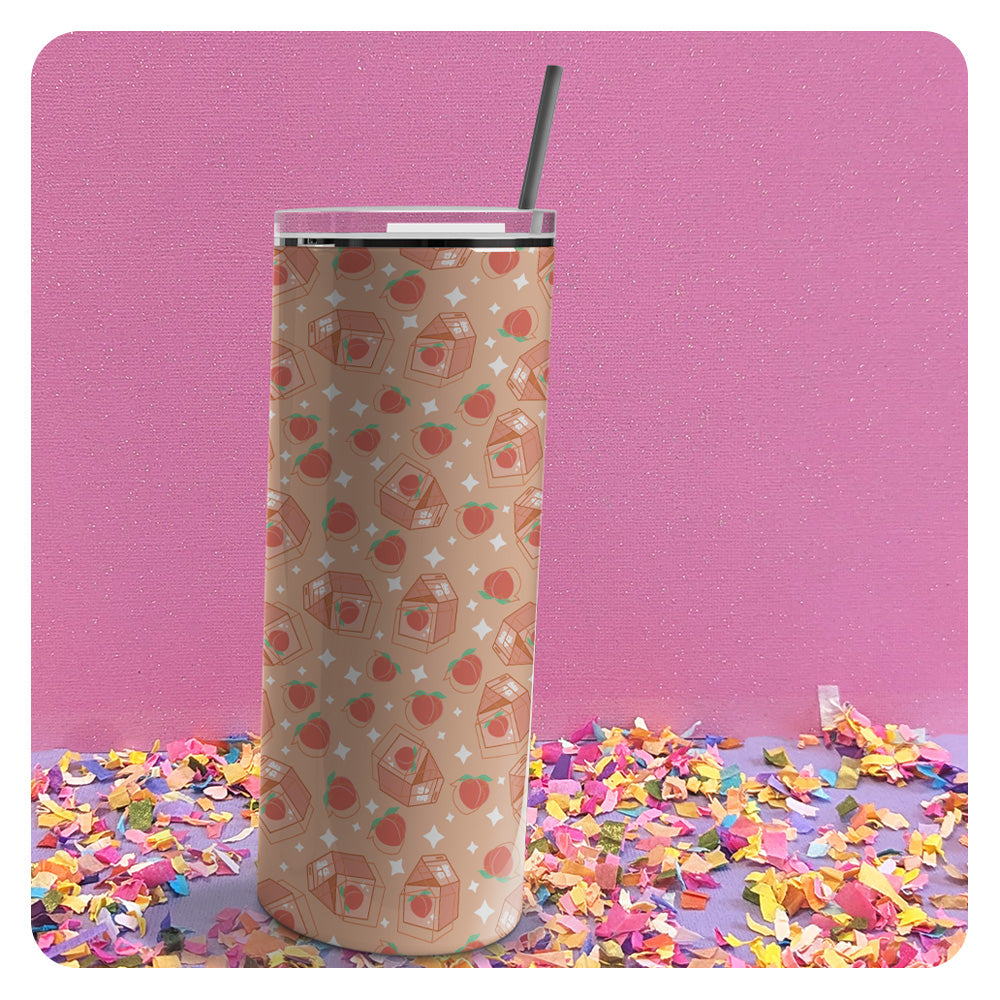 Peach Milk Patterned Skinny Tumbler